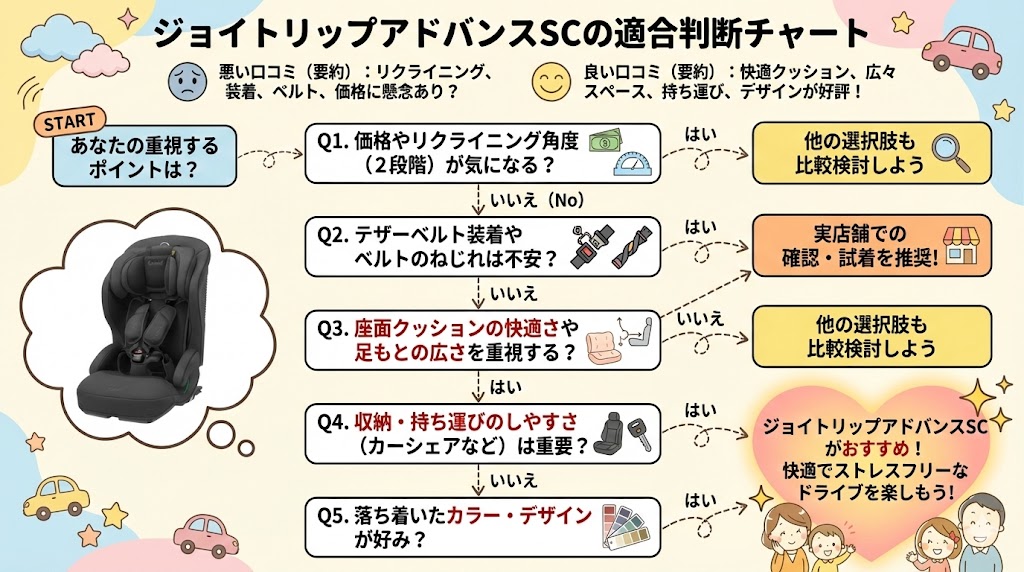 ジョイトリップアドバンス plus SC
口コミ
適合性