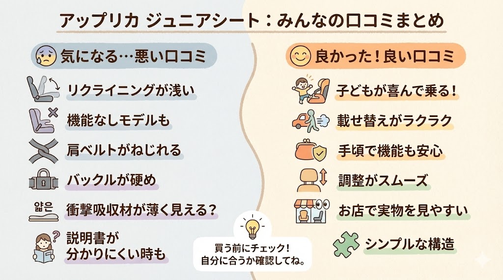 アップリカ
ジュニアシート
口コミ