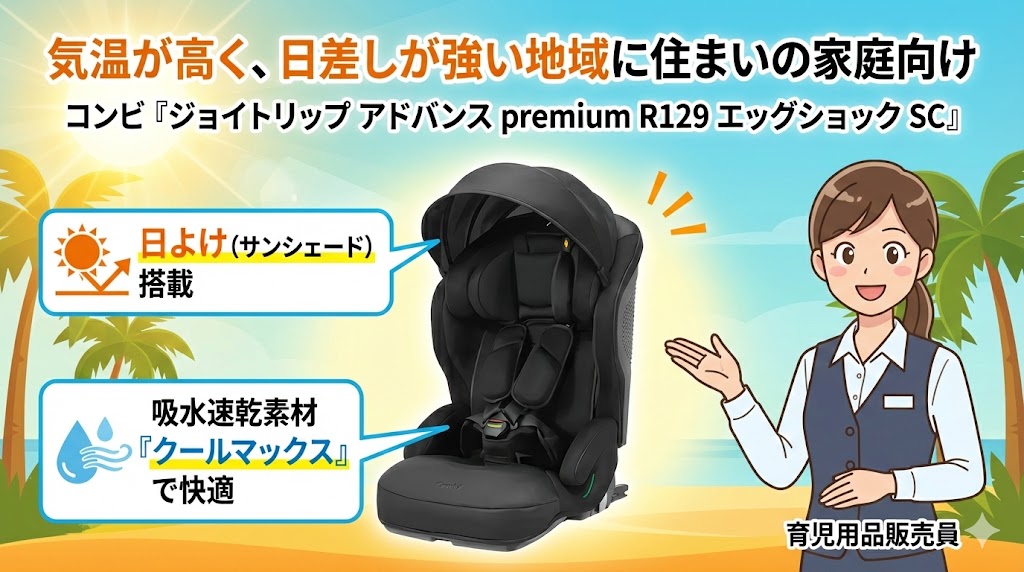 気温高い
日差し強い
おすすめ
ジュニアシート