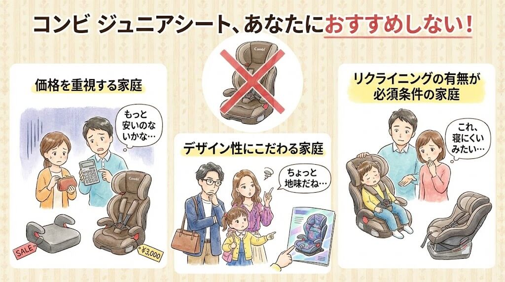 コンビ 
おすすめしない 
ジュニアシート