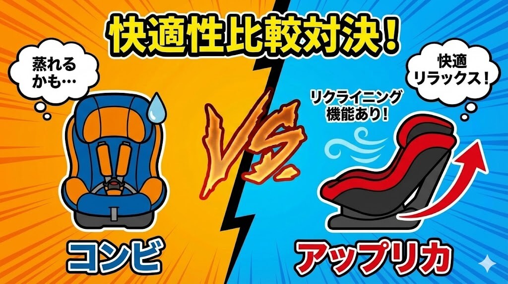 コンビ
アップリカ
ジュニアシート
快適性
比較