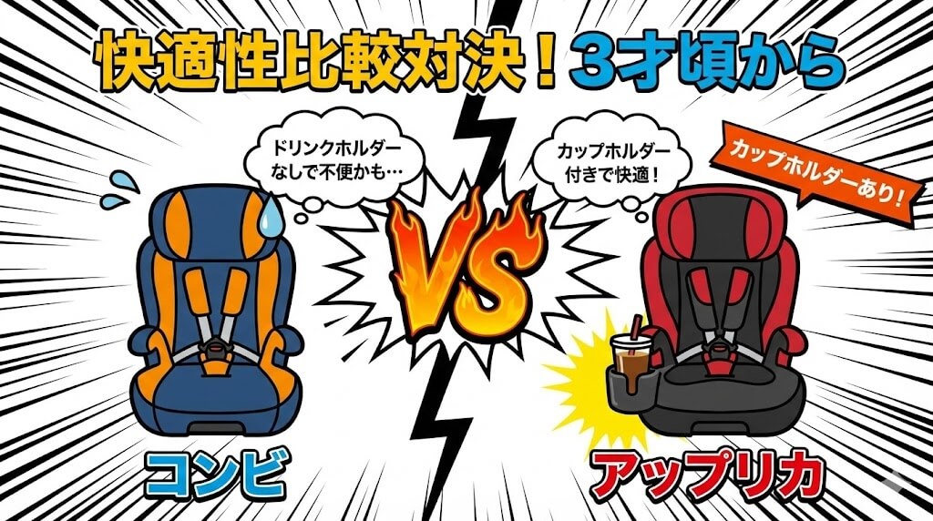 コンビ
アップリカ
ジュニアシート
快適性
３才
比較
