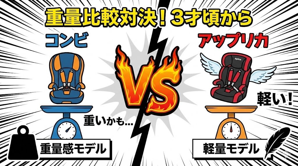 コンビ
アップリカ
ジュニアシート
重量
３才
比較