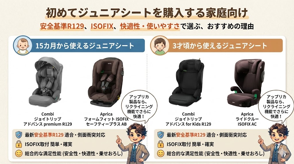 コンビ
アップリカ
ジュニアシート
初めて