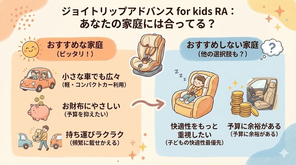 ジョイトリップアドバンス for kids RA
おすすめする家庭
おすすめしない家庭