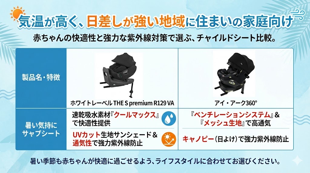 暑さ・日差し対策におすすめのチャイルドシート
