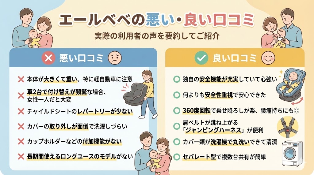 エールベベ
チャイルドシート
口コミ
