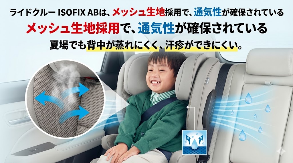 ライドクルー ISOFIX AB
通気性