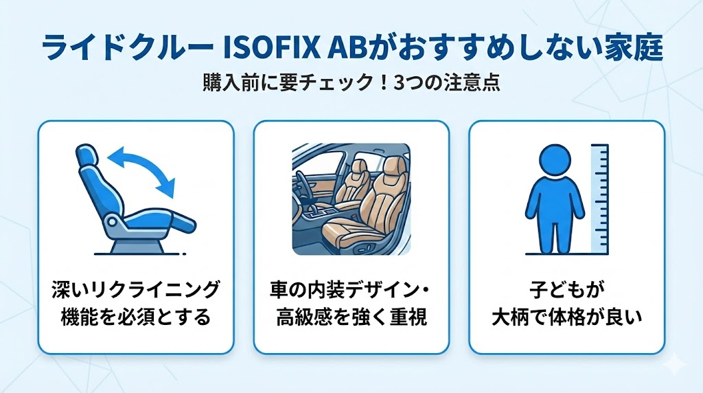 アップリカ
ライドクルー ISOFIX AB
おすすめしない家庭
