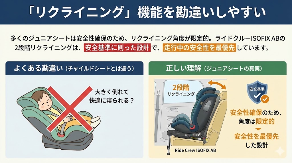 ライドクルー ISOFIX AB
リクライニング角度

