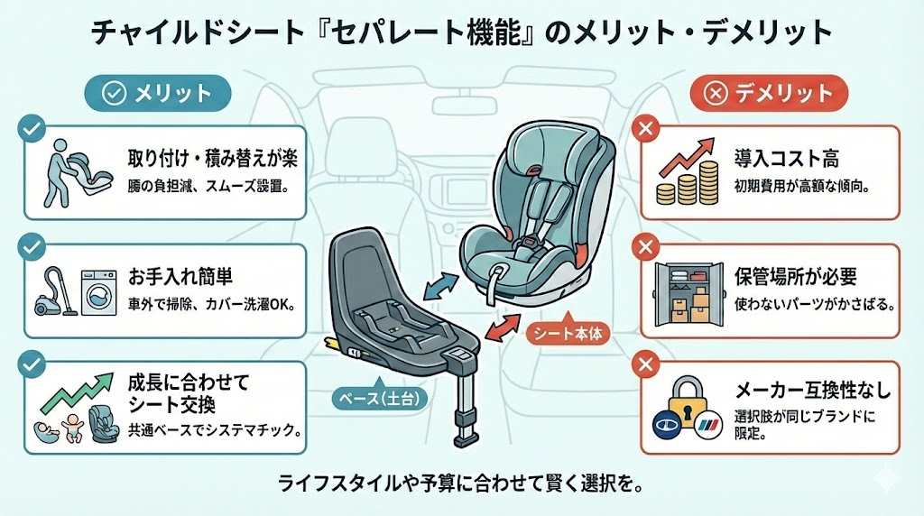 サイベックス 
シローナGi i-Size
口コミ
シローナT i-Size
違い
比較
セパレート型
メリット
デメリット