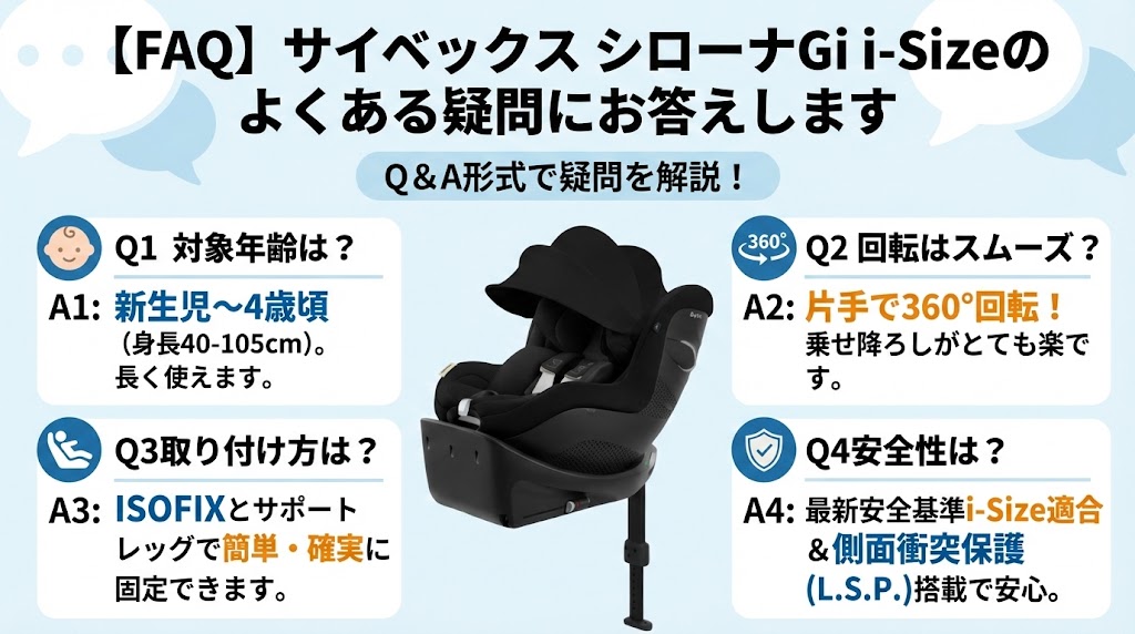 サイベックス 
シローナGi i-Size
口コミ
よくある質問
