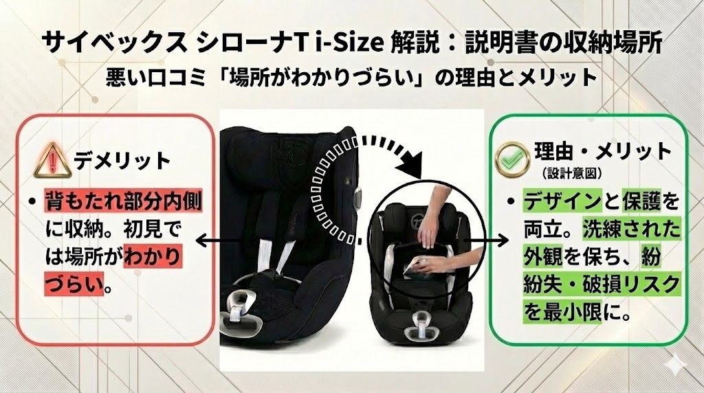 サイベックス
シローナT i-Size
口コミ
悪い
説明書
場所