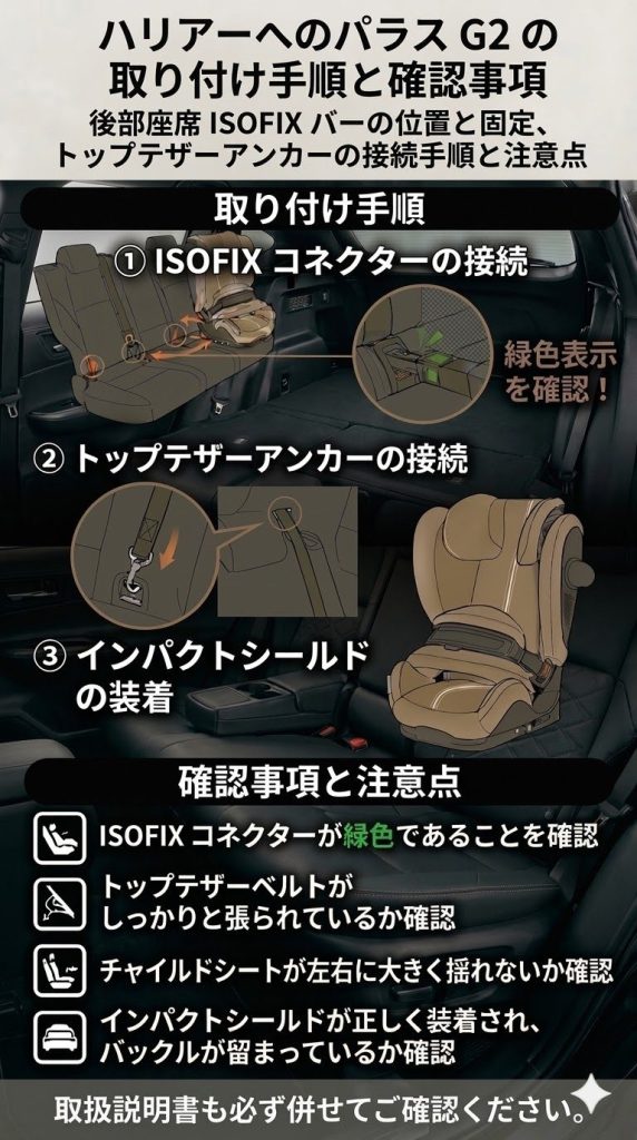 パラスG2
ハリアー
取り付け手順
ISOFIX