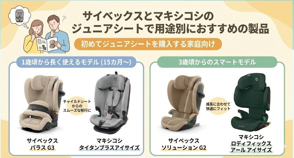 サイベックス
マキシコシ
ジュニアシート
初めて