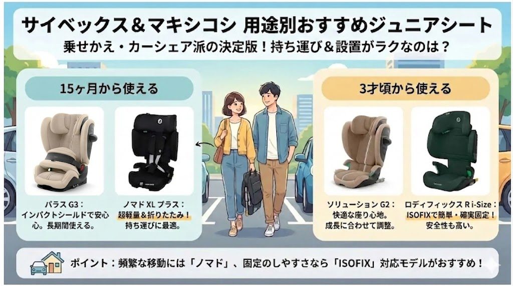 サイベックス
マキシコシ
ジュニアシート
載せ替え
カーシェア