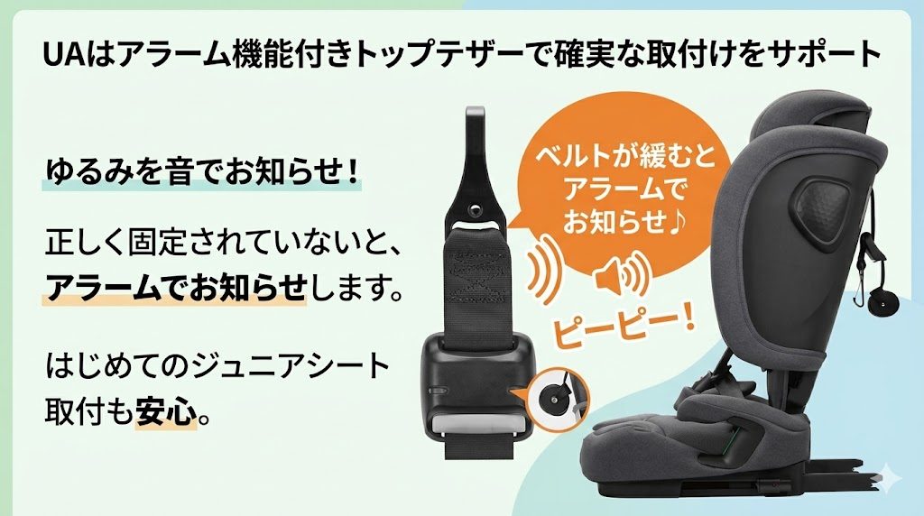 ジョイトリップアドバンス ua
アラーム機能
トップテザー
取付