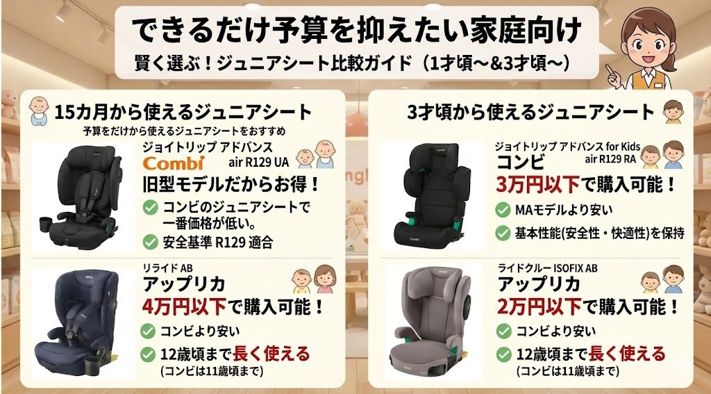 コンビ
アップリカ
ジュニアシート
予算