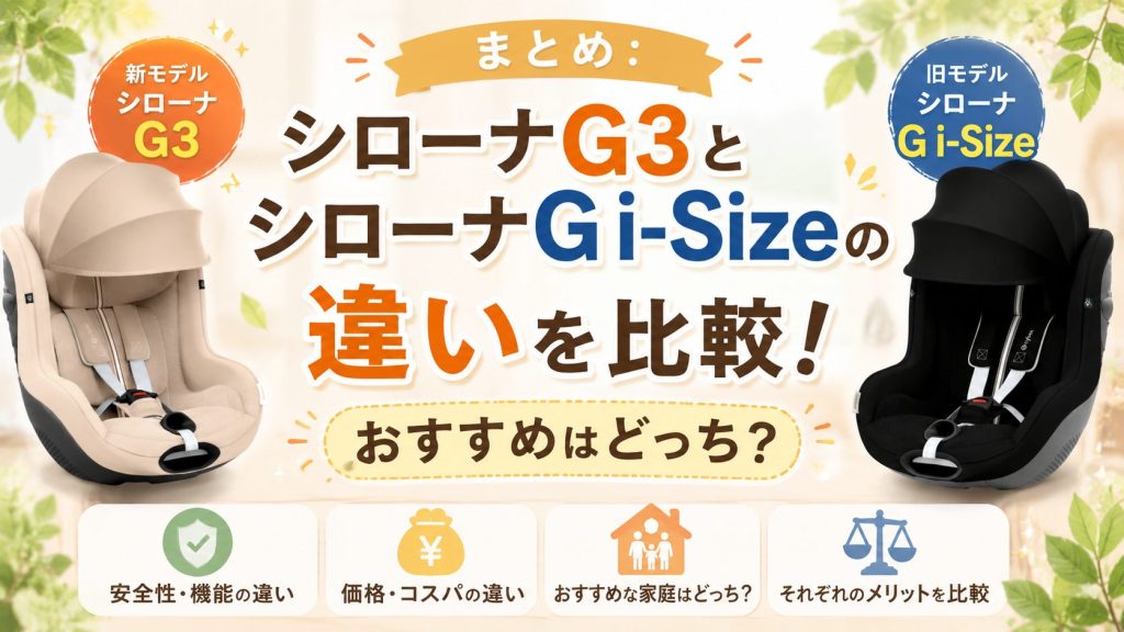 シローナg3
シローナg i-size
違い
比較
おすすめ