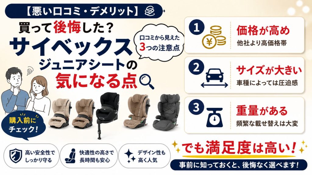 サイベックス
ジュニアシート
悪い口コミ
デメリット